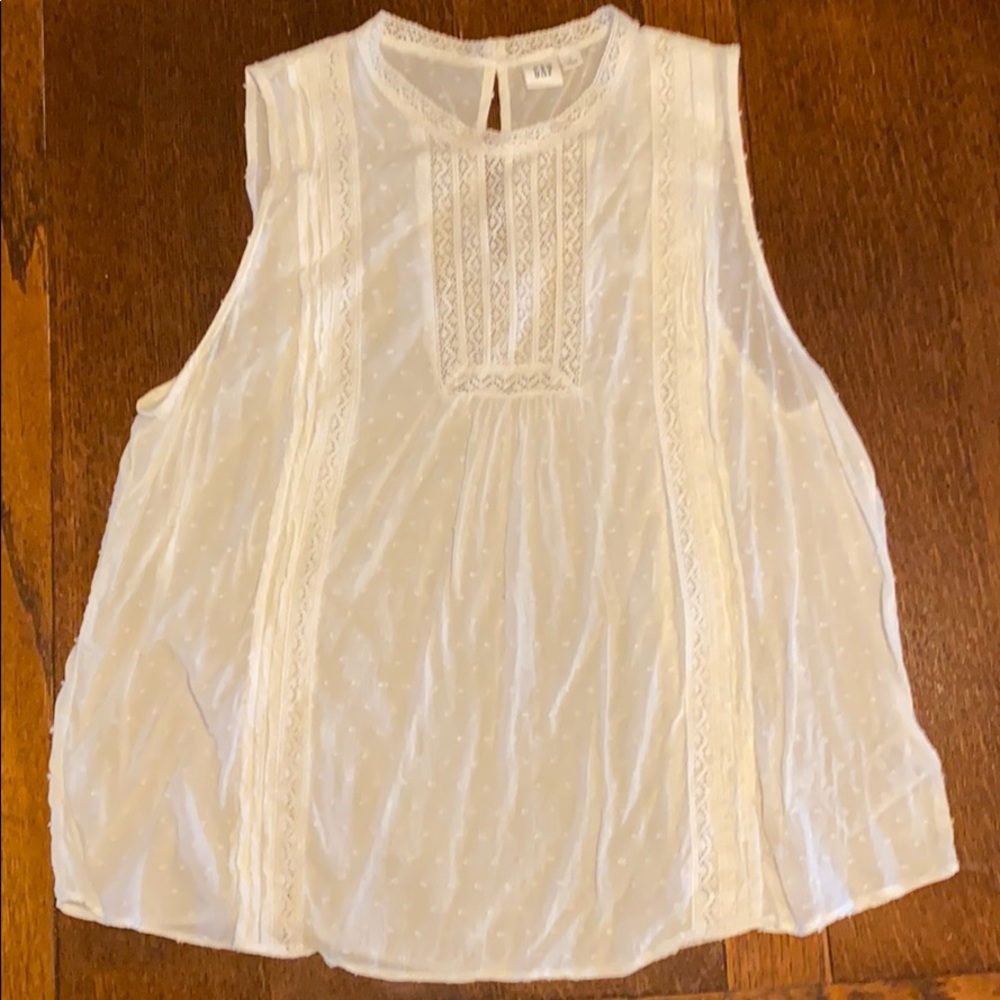 Gap Large Off White Lace Tank